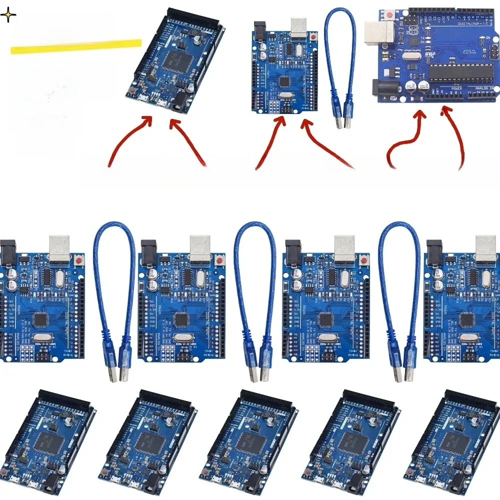 1-5 SZTUK Płytka rozwojowa UNO R3 DUE 2012 ATmega328P CH340G / ATEGA16U2 R3 do Arduino UNO R3 z prostym złączem pinowym z kablem — zdjęcie produktu 6