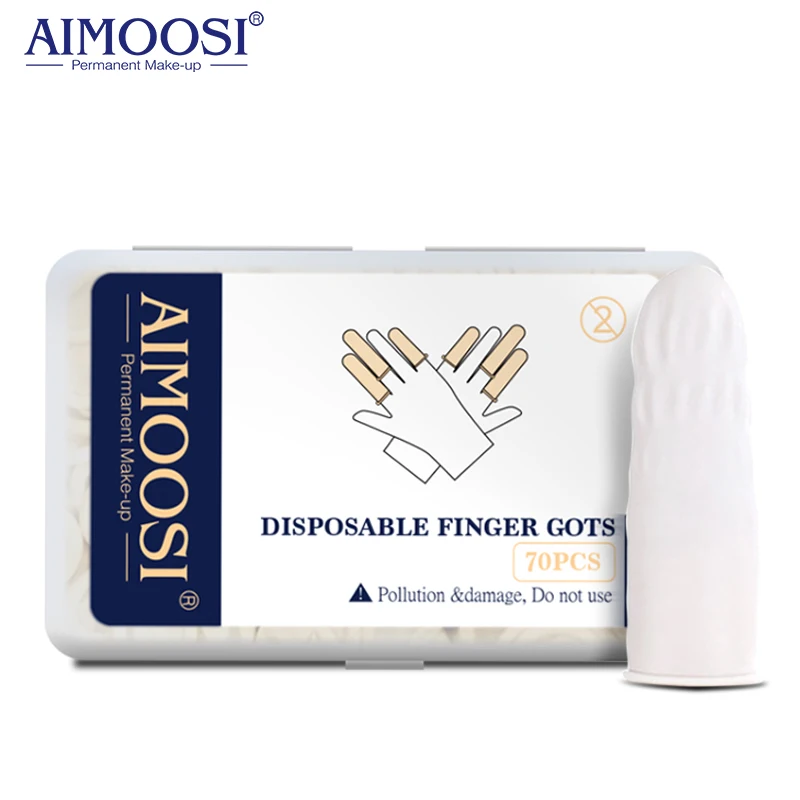 

70 шт. Aimoosi медицинские одноразовые антистатические резиновые латексные напальчники перчатки для наращивания бровей универсальные инструменты аксессуары для татуировок