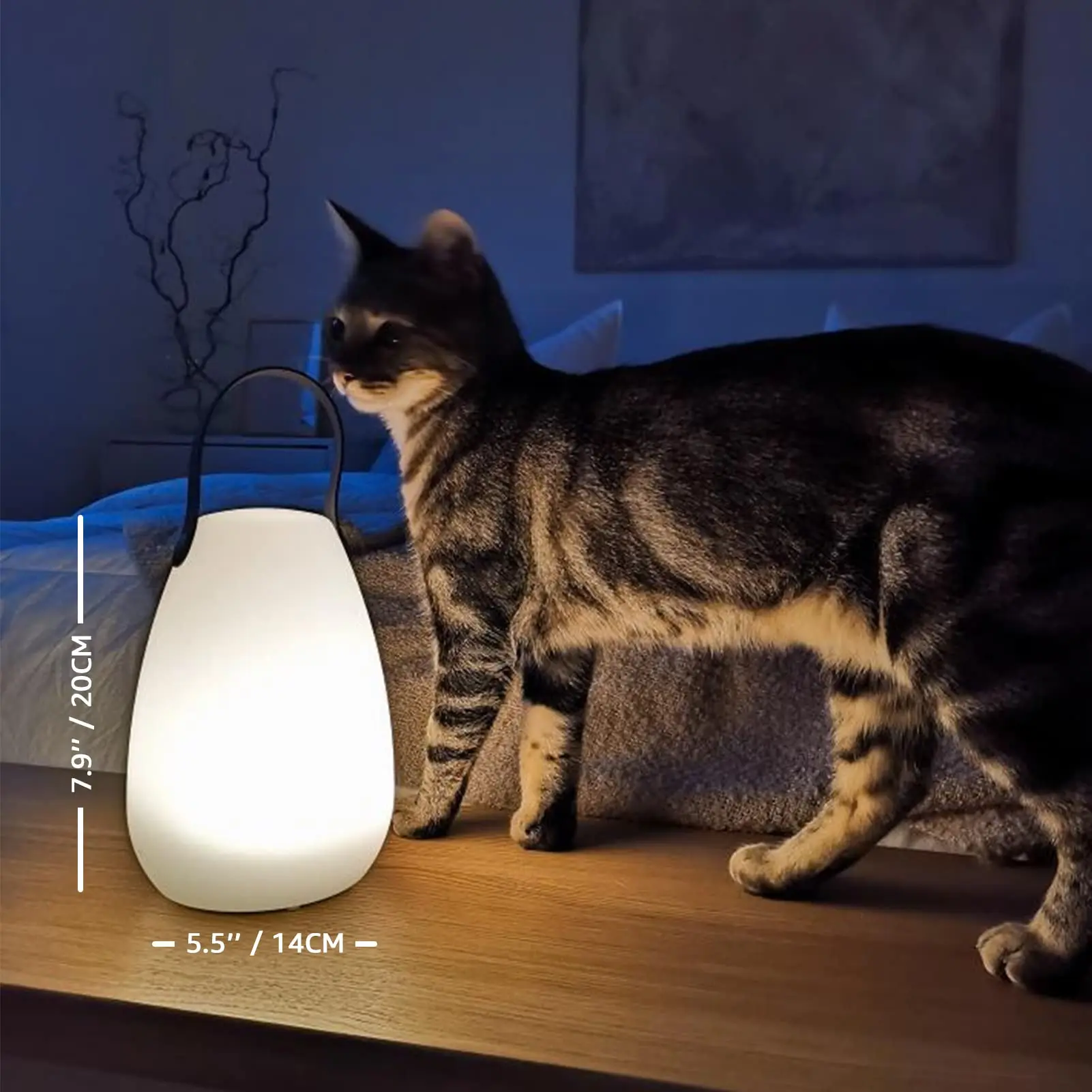 Outdoor Camping Light Waterproof Cordless Table Lamp Smart Remote Control RGB USB Charging Portable Lamp Room Decoration