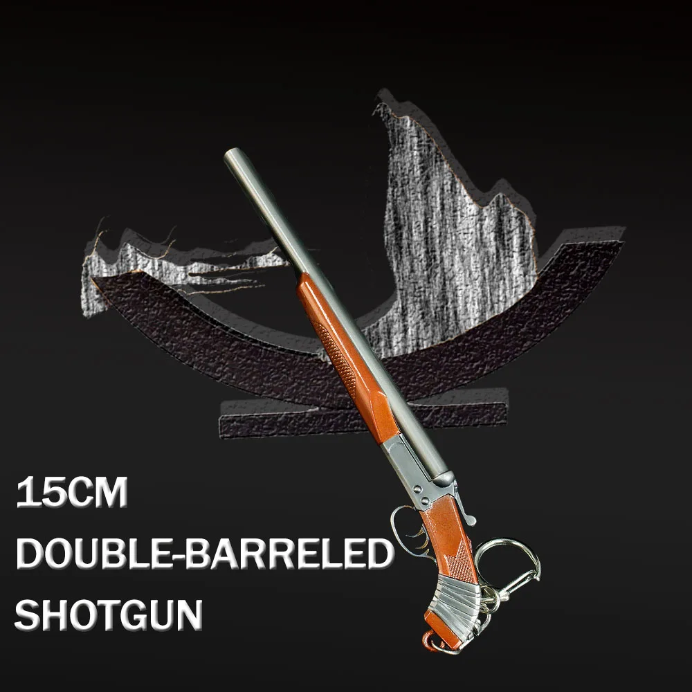 

15 см двухстворчатый дробовик, модель пистолета, брелок для ключей от автомобиля, модель пистолета, подвеска, подвески для рюкзака, коллекционный красивый подарок