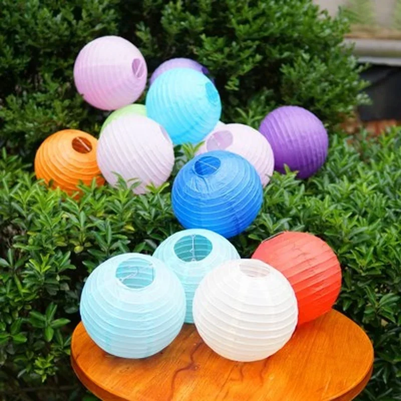 Lanternes chinoises rondes en papier, 4 pouces, 10cm, 1 pièce, boule pour festival, mariage, fête d'anniversaire, fournitures de décoration, cadeaux pour réception-cadeau pour bébé