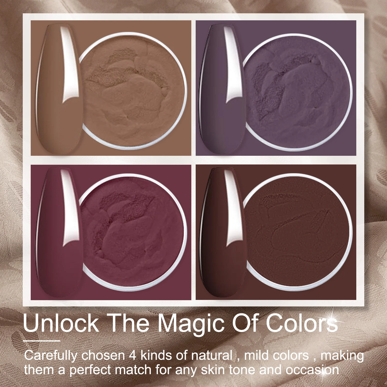 Dip Powder Set 4 Colors Deep Red Glitter Holographic Black Dip Powder Nail Kit with 3PCS Liquid for Manicure Salon DIY Gift