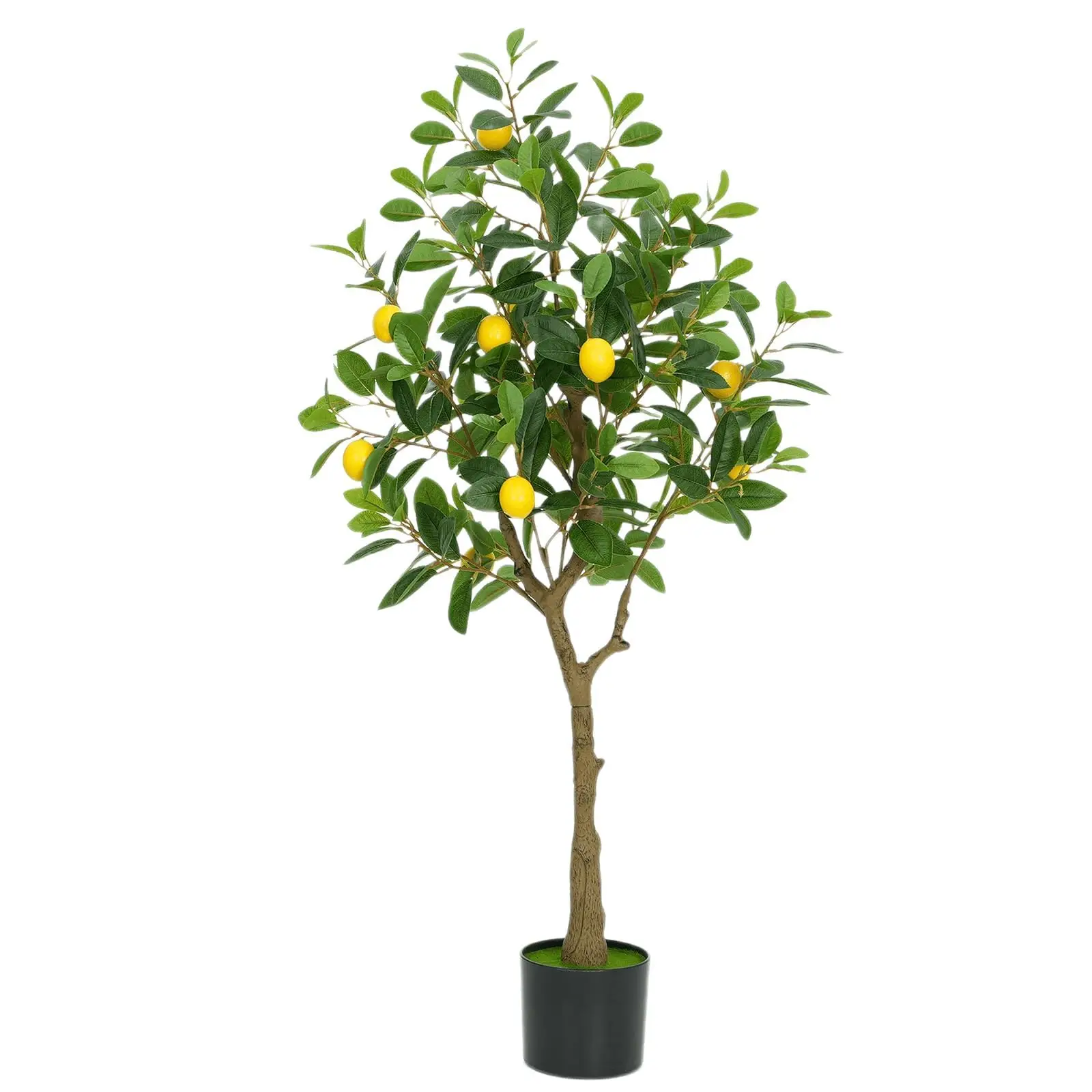 Citronnier artificiel de 120 cm, plante artificielle en soie, citronnier artificiel en pot pour la décoration intérieure, maison, bureau