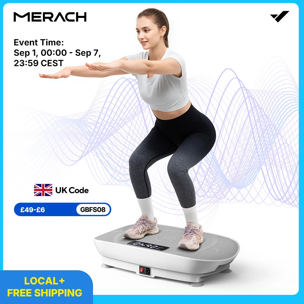 MERACH Vibration Plate Device Powered Vibration Platform CV30 for Full Body Training Burning&Muscle Building Weight Loss&Shaping