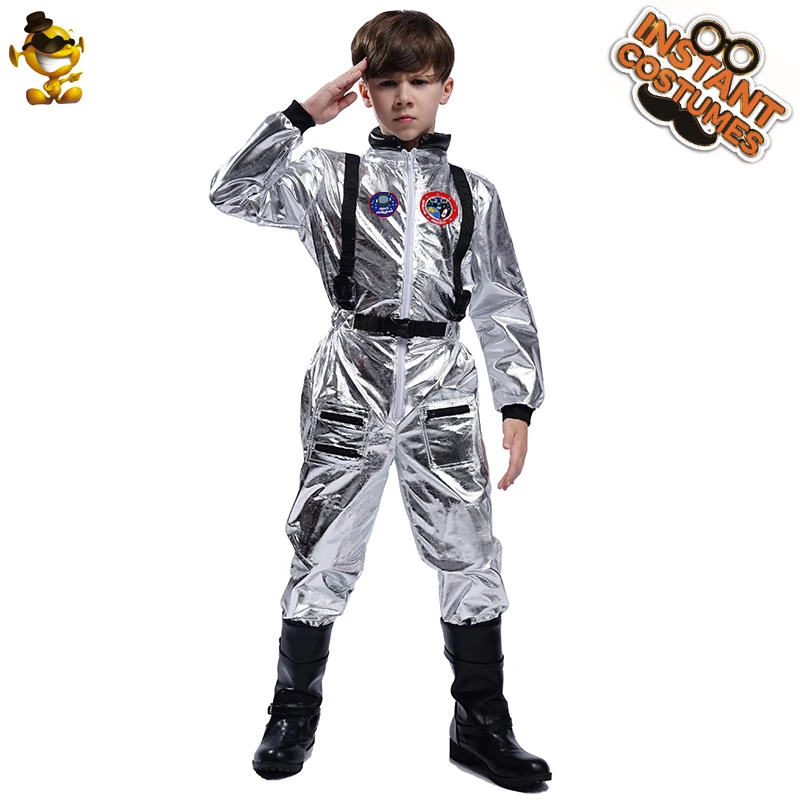 Children's Party Astronaut Costume Halloween Cosplay Alien Spaceman Jumpsuit Boy Astronaut Costume  Party