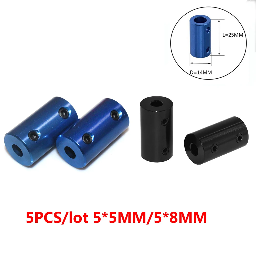 

5pcs Shaft Coupler D14L25 Aluminum Coupling Bore 5x5 5x8 8X8mm Blue Flexible coupler Rigid Screw Part For Stepper Motor