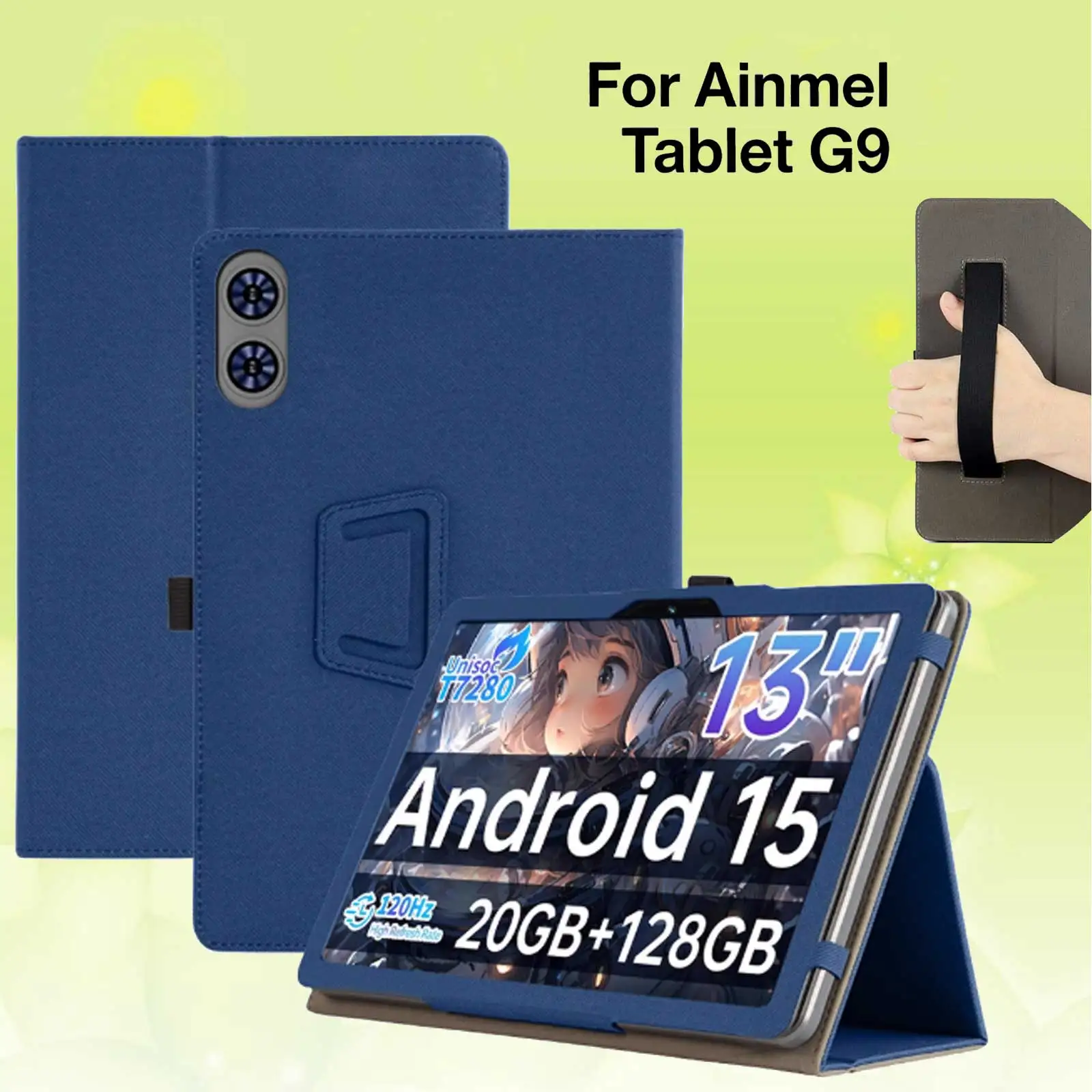 Case for Ainmel Tablet G9 11inch Protective Cover PU Leather Material Shockproof Kick-stand Function