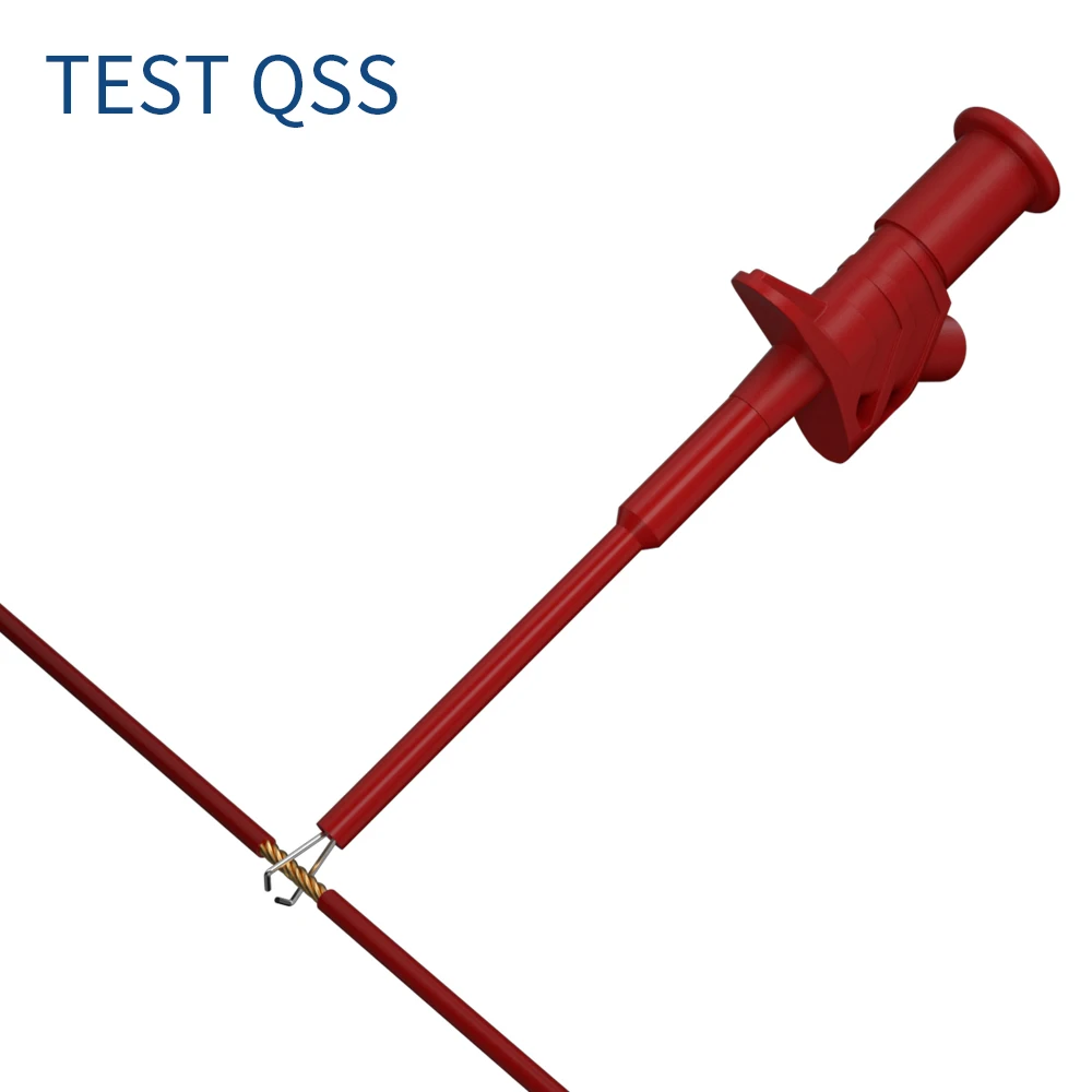 QSS 2PCS Flexible Test Hook Clip Professional IC Test Hook Clip Grabbers Probe Jumper High Voltage for Automobile Repair
