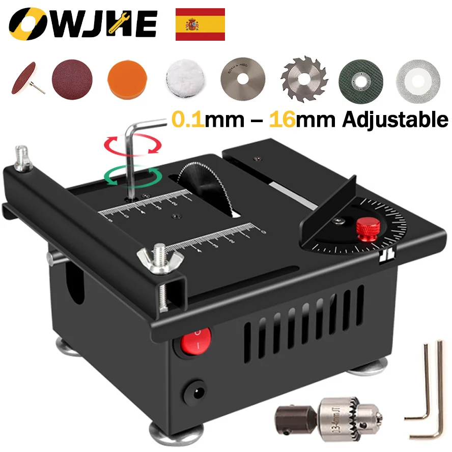 DC24V 100W Mini-Tischkreissäge Hochleistungs-Kleine Holzbearbeitungs-Elektrosäge DIY Hobby-Modell Bastelarbeiten Schneidemaschine