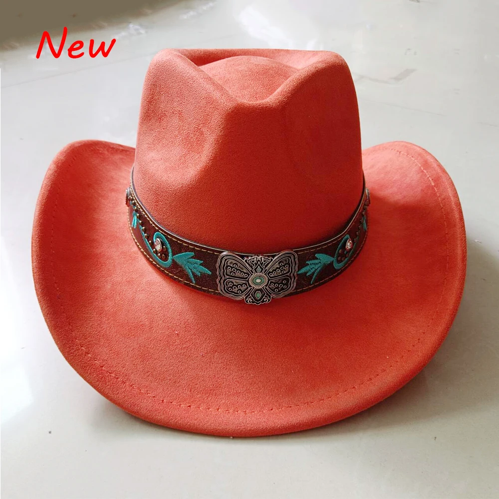 Suede big water drop cowboy hat 23 colors small brim top hat unisex suede jazz hat western cowboy hat ковбойская шляпа