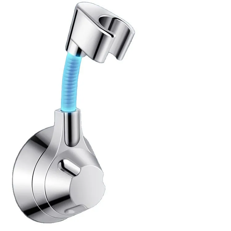 Image 7: Support mural réglable pour pommeau de douche, fixation adhésive sans perçage, rotation à 360°, robuste, pour douchette à main de salle de bain