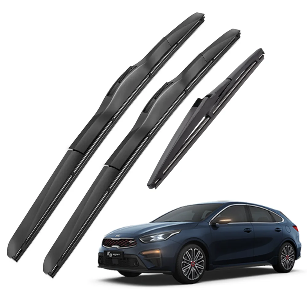 Cepillo de limpiaparabrisas híbrido puro para Kia K3 GT/5 puertas, 1 + 1, delantero y trasero