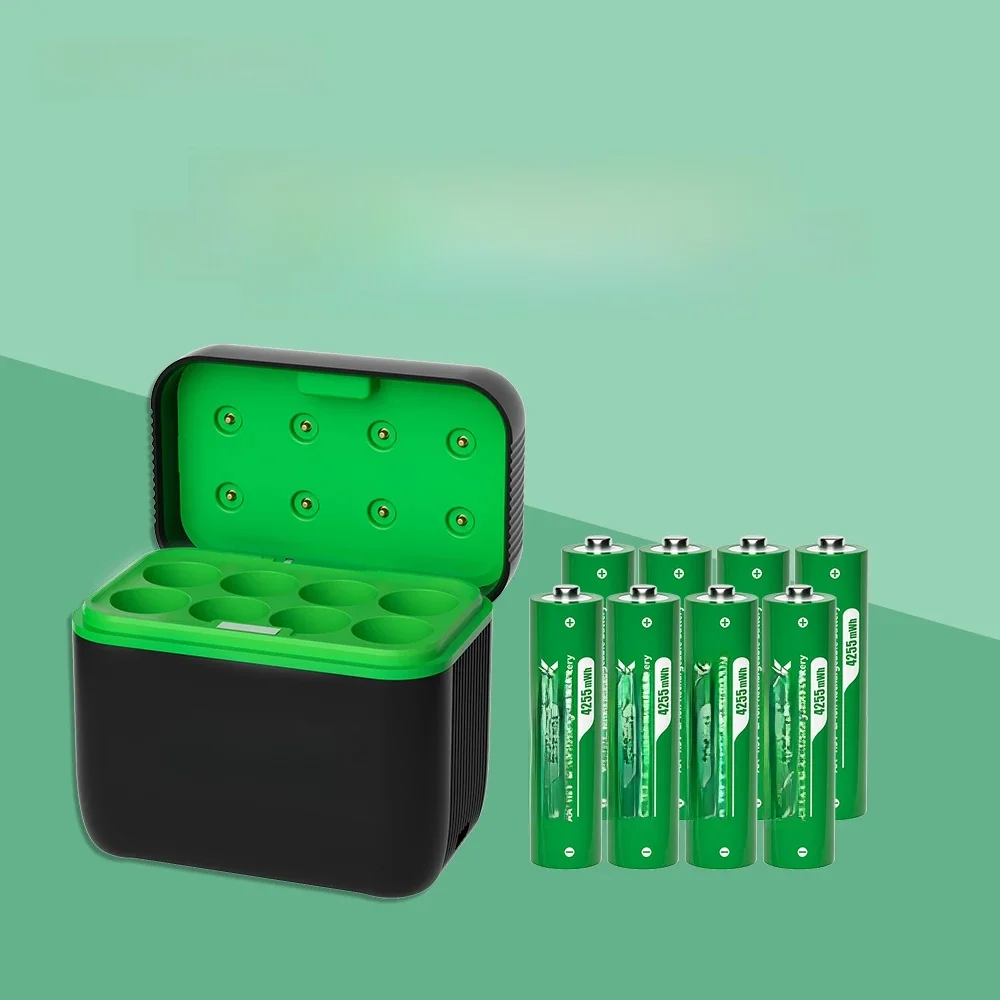 PUJIMAX 1,5 V constante spanning AA oplaadbare Li-ion 4255 mWh batterij met intelligent LED-display booglook batterijladerset - afbeelding 2