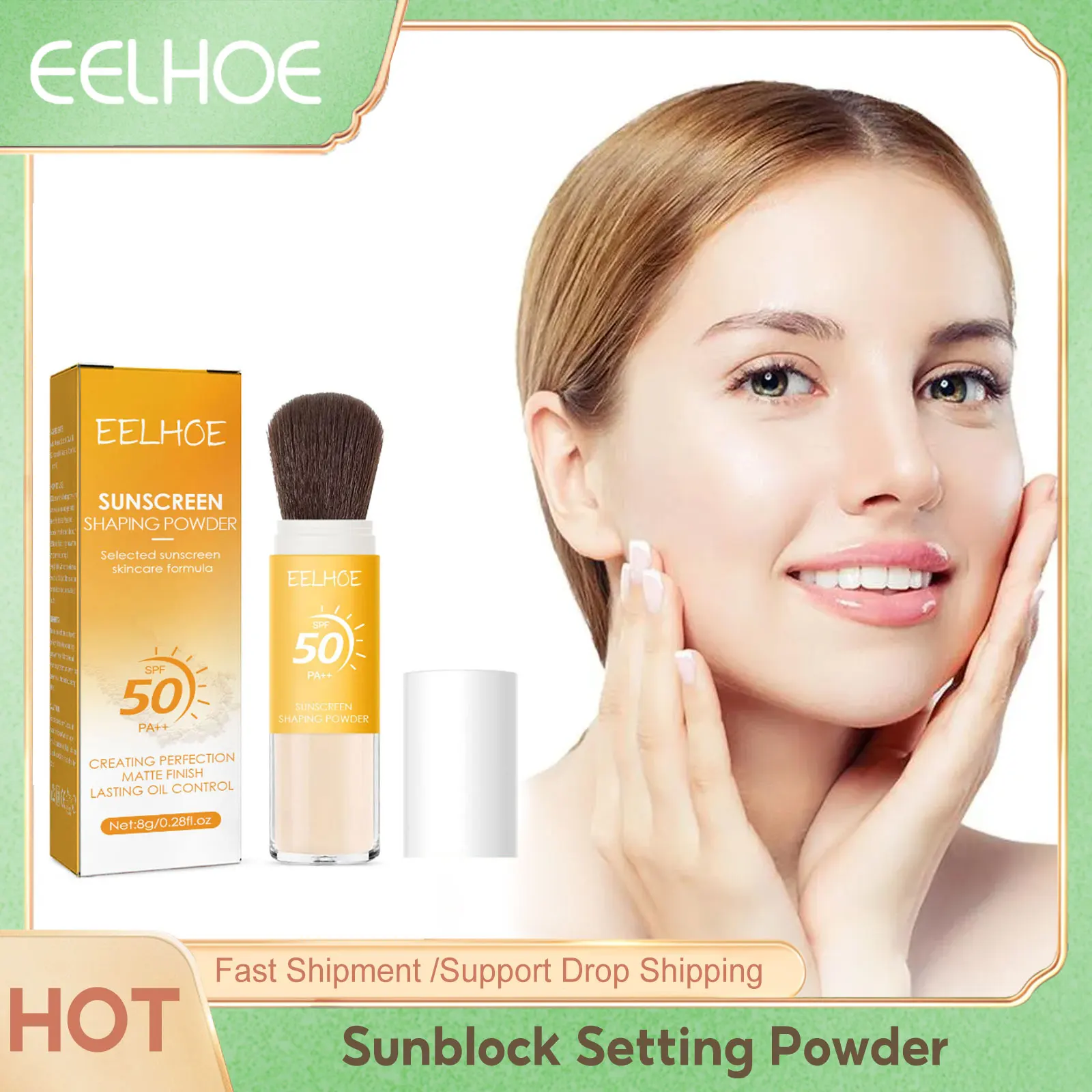 

Sunscreen Setting Powder Oil Control Matte Finish Lasting Sweatproof Waterproof Anti Sunburn Sunblock Finishing Powder Cosmetic