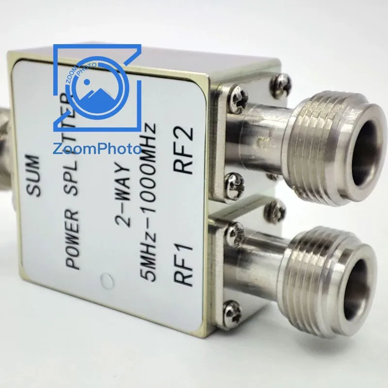 5MHz-1000MHz Wide Band RF Power Splitter 1 to 2 Low Insertion Loss Power Divider with SMA BNC Female  N-type Connector