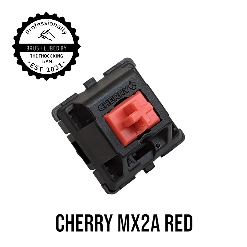 HAND LUBED AND FILMED with Krytox 205g0| Cherry MX2A Silent Red / Pink Linear Switches for Mechanical Keyboards