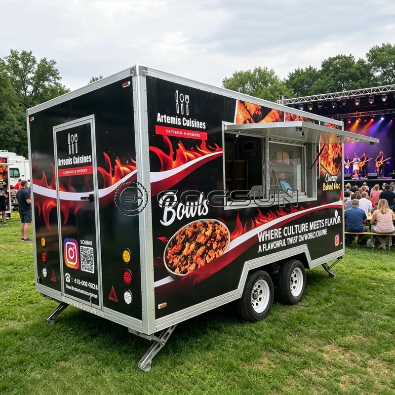 

Mobile food trucks Concession Outdoor Multi-Functional food trailers BBQ Burger Ice Cream Catering for Music Festival