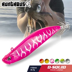 Hunthouse D-squid Jigging Lure Pencil LW522 110mm 26.7g Sinking Egi Suqid Leurre Tip-run EGI Hook Fishing Hard Bait For Turlutte