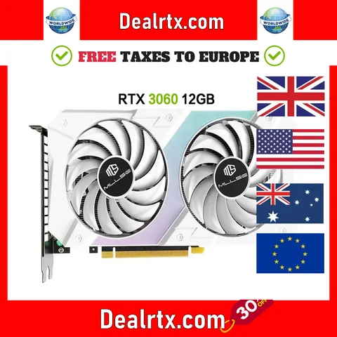 Tarjeta gráfica RTX 3060 De 12GB usada GDDR6 192Bit PCI Express 4,0 × 16 8 pines NVIDIA GPU Rtx 3060 Placa De vídeo para juegos Placa De vídeo