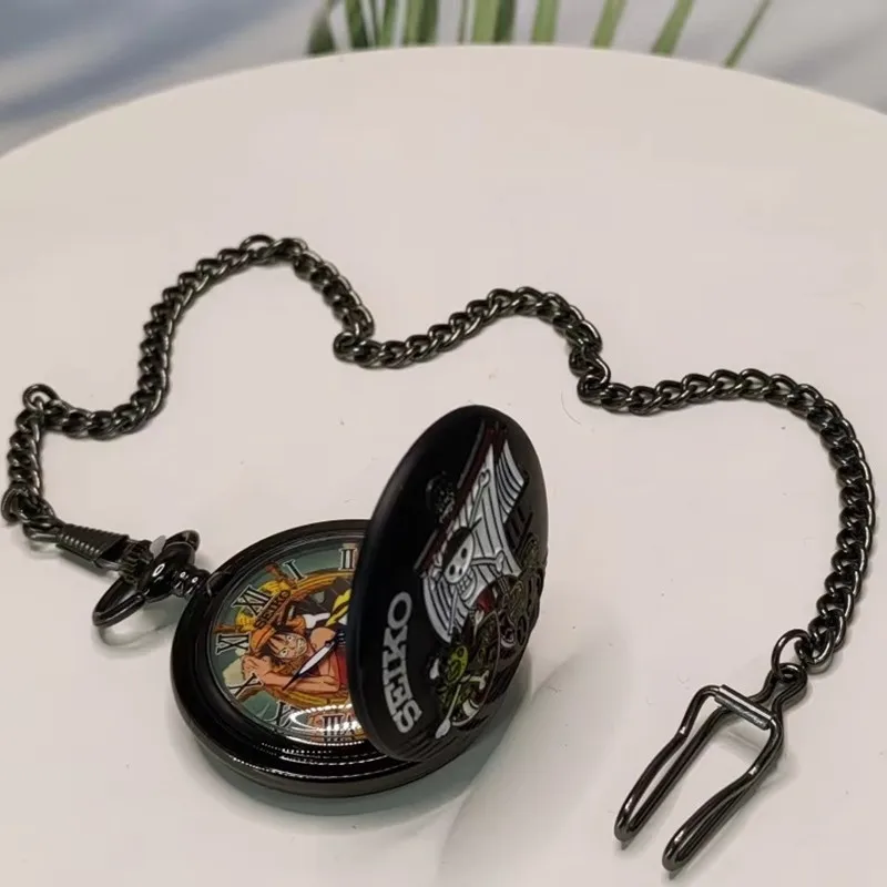 SEIKO Japan Famous Anime Quartz Movement Retro Pocket Watches Necklace Vintage Steampunk Pendant Clock Gift For Children student