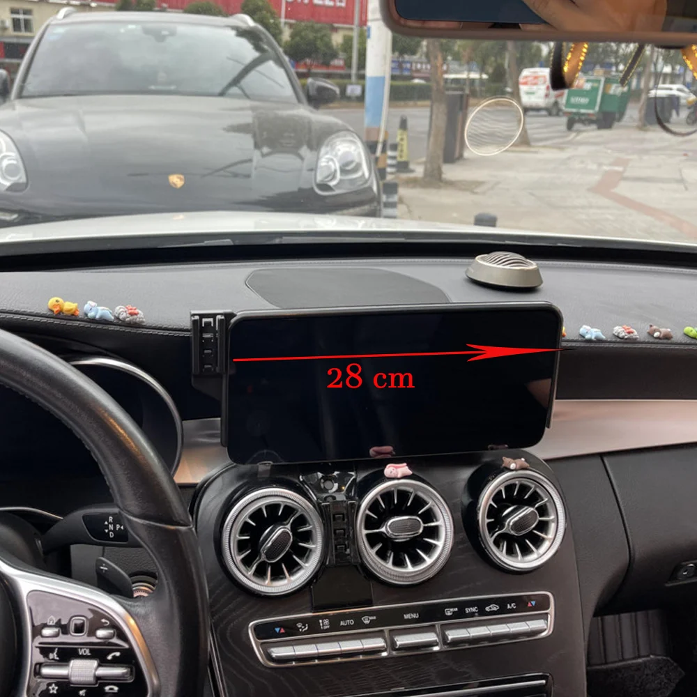 15W Car Phone Holder For Mercedes-Benz V-Class EQV Viano W447 2020~2022 Magnetic GPS Support Wireless Charging Accessorie iPhone view 2