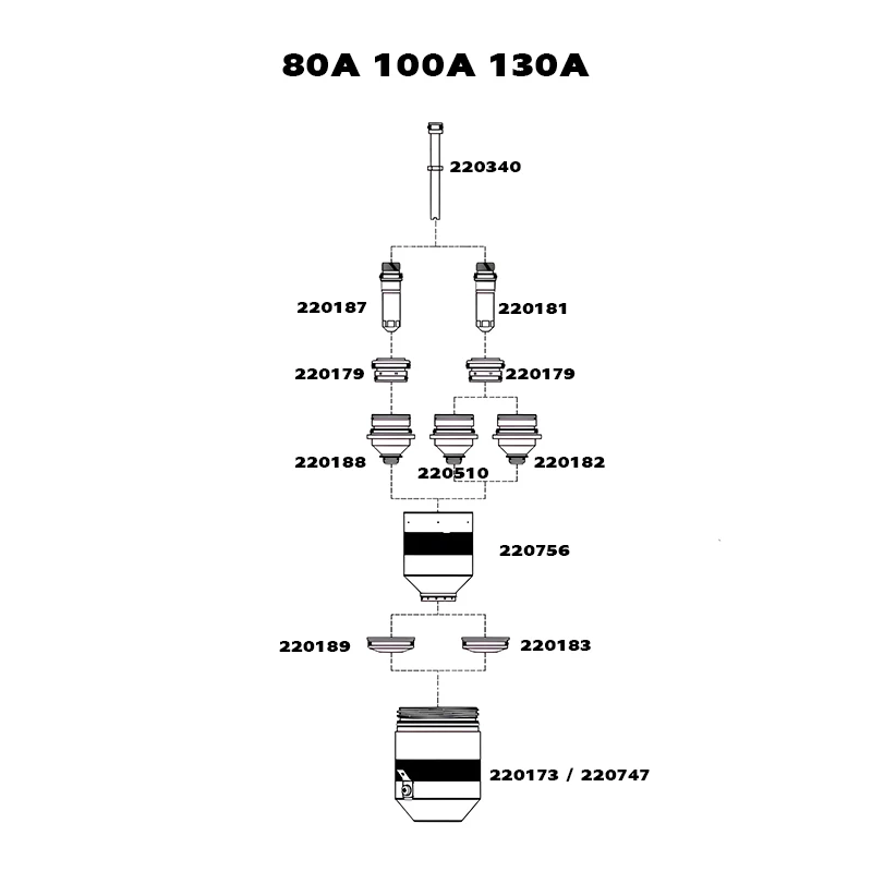 Плазменные расходные материалы, электрод, щит сопла 220747 220173 220189 220183 220756 220188 220510 220182 220179 220187 220181 220340 Гипертерм