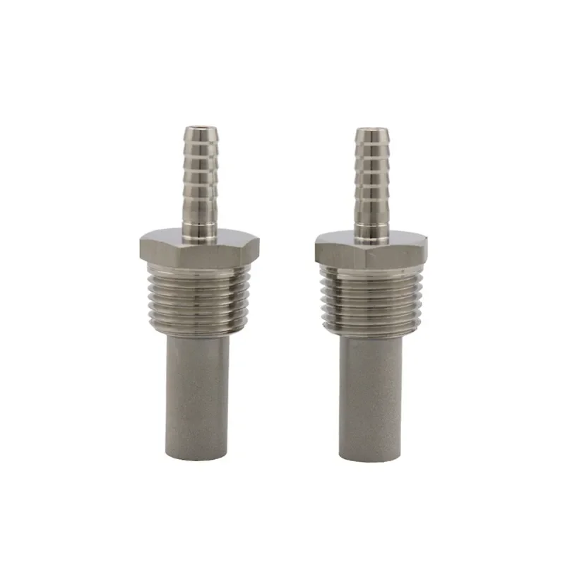 Kamień karbonowy Homebrew 1/2 "NPT stalowy wbudowany kamień dyfuzyjny do napowietrzania/tlenacji z 1/4'' Barb piwo — zdjęcie 2