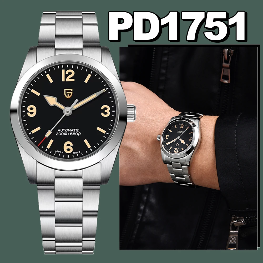 

PAGANI DESIGN 36MM Men NH35 Automatic Mechanical Watch Sapphire Stainless Steel Relogios Masculinos AR Coating Waterproof PD1751