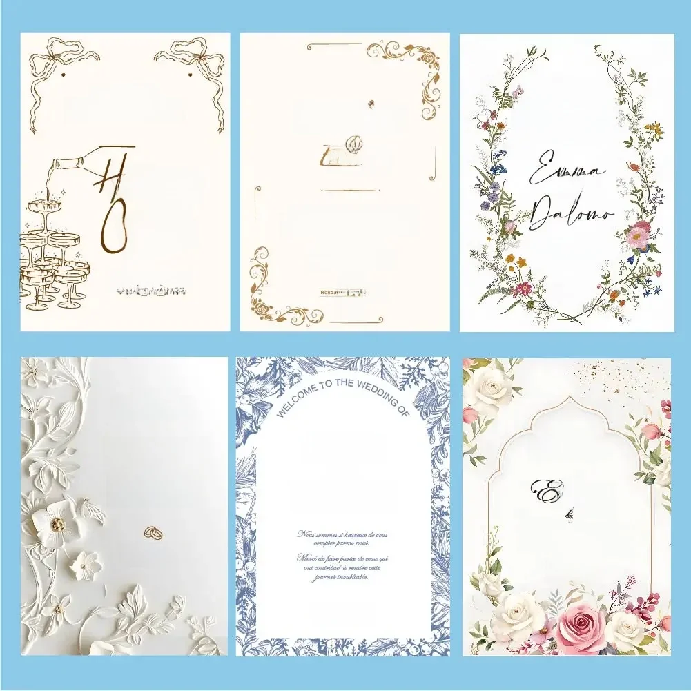 Invitations de mariage, cartes de remerciement personnalisées, texte imprimé, invitations Qinceanera, cartes décoratives pour cadeaux de mariage, 50 pièces/lot