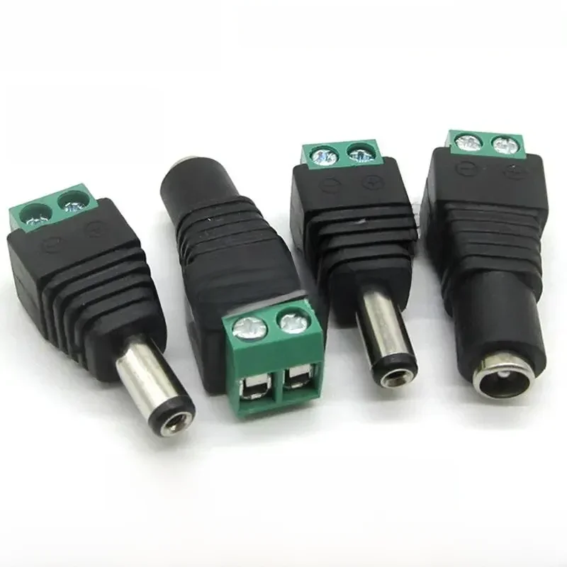 5.5mm x 2.1mm 2.5mm kobieta mężczyzna złącze dc adapter wtyczki zasilającej 5050 3528 5060 jednokolorowa taśma led i CCTV kamerton — zdjęcie 2