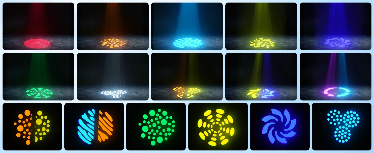 GWONG 4Pcs 120W Moving Head Light 3Prism Beam Gobo Stage Lights DMX512 Voice Control Spotlights For Disco KTV Nightclub Wedding