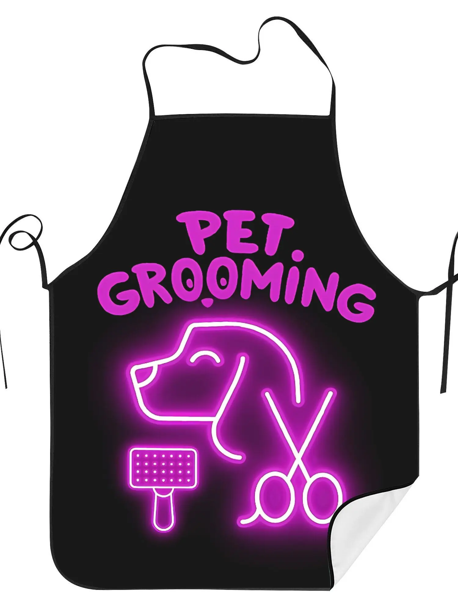 1 Piece Pet Grooming Apron with Retro Design, Unisex, Suitab