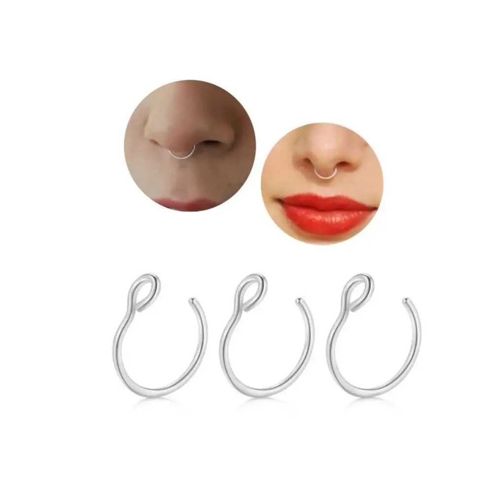 Piercing Fake Argola 1 Septo nasal falso aço inox unissex