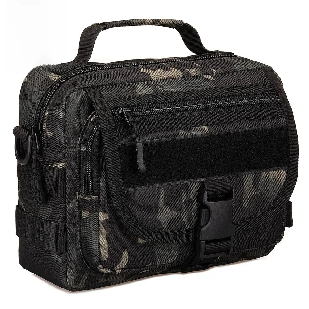 SINAIRSOFT Outdoor Taktischer Ventilator Strapazierfähiges Nylon Camouflage Schulter Messenger Bag Lässige Unisex Reisehandtasche Stellvertreter Tasche