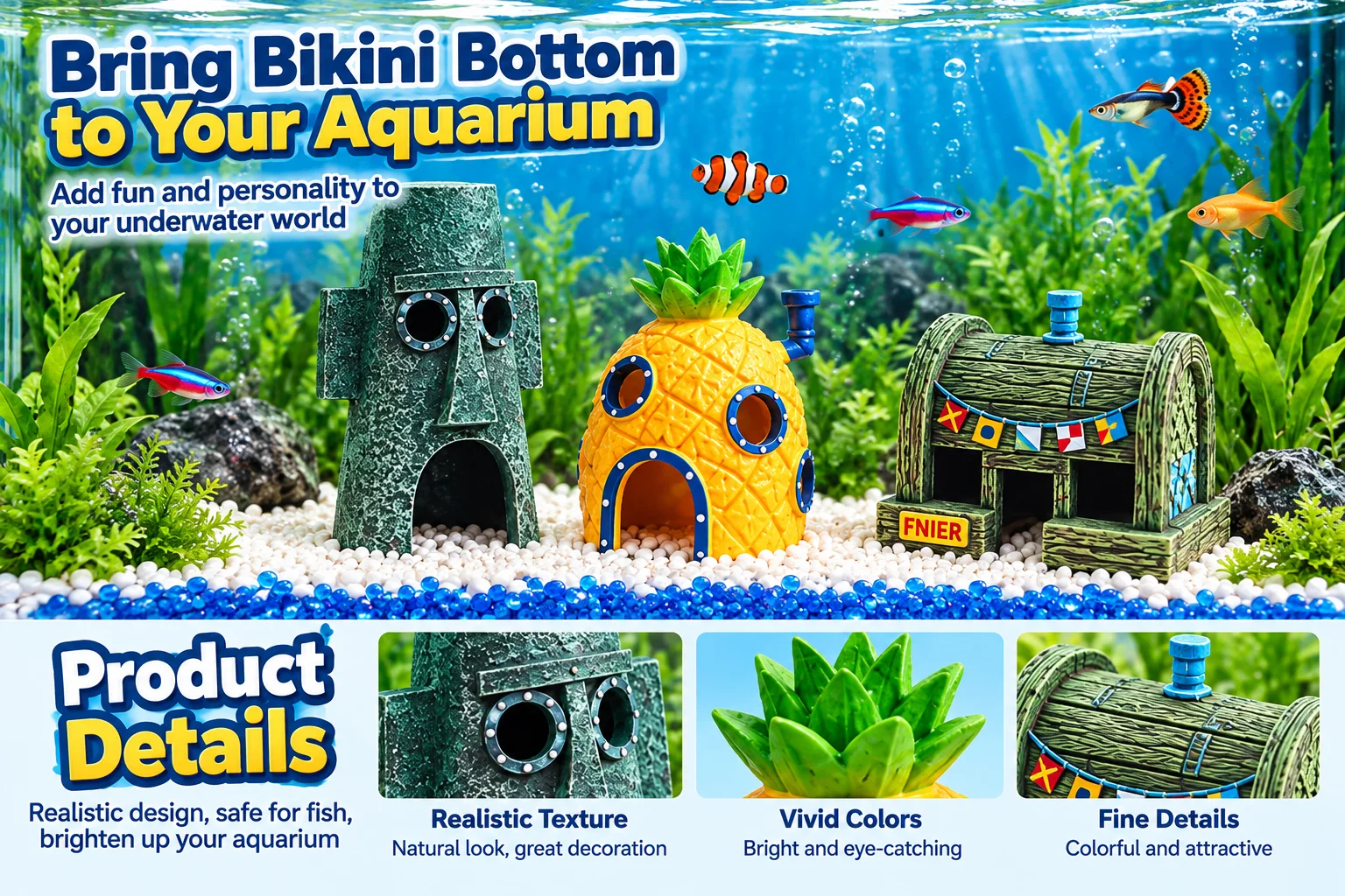 Ananas-Haus Aquarium-Dekoration Fischbecken-Ornament Harz-Versteckhöhle Fischschutzhaus Aquascape Landschaftsdekoration Desktop-Aquarium – Detail 1