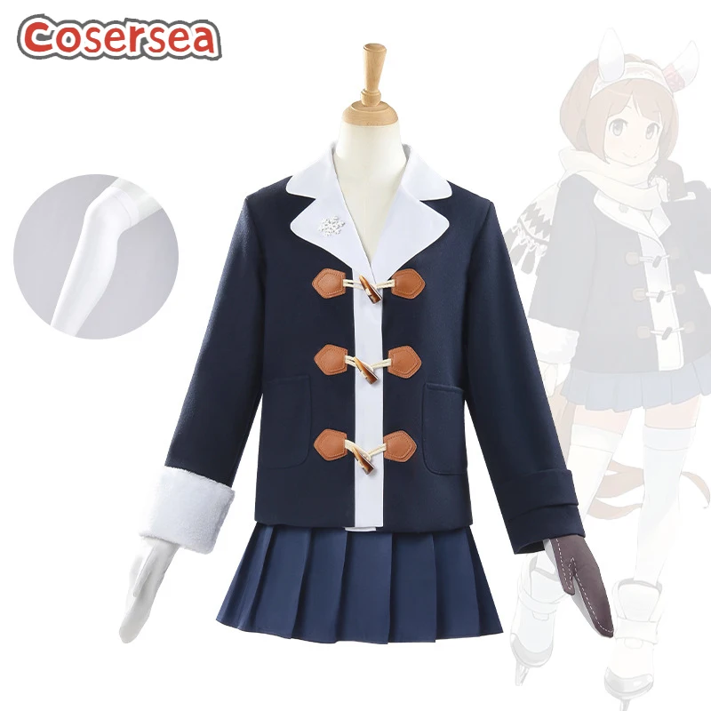 

Cosersea Yukino Bijin Косплей Костюм Uma musume: Pretty Derby Yukino Bijin Женское зимнее платье Хэллоуин Униформа Полный комплект