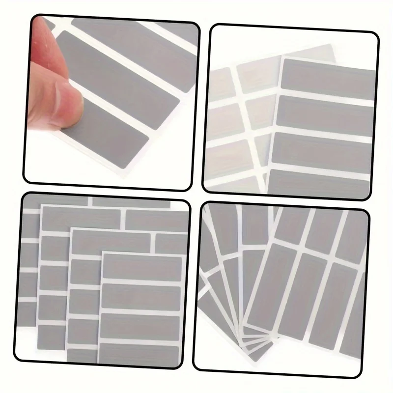 100 Stück/Packung Rechteckige Rubbelaufkleber, 1,9 x 0,6 Zoll – Detail 2