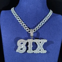 Custom Iced Out Letters&Numbers Pendants Personalized Name Necklace With Cuban Link Chain Fashion Hip Hop Rapper Rock Jewelry