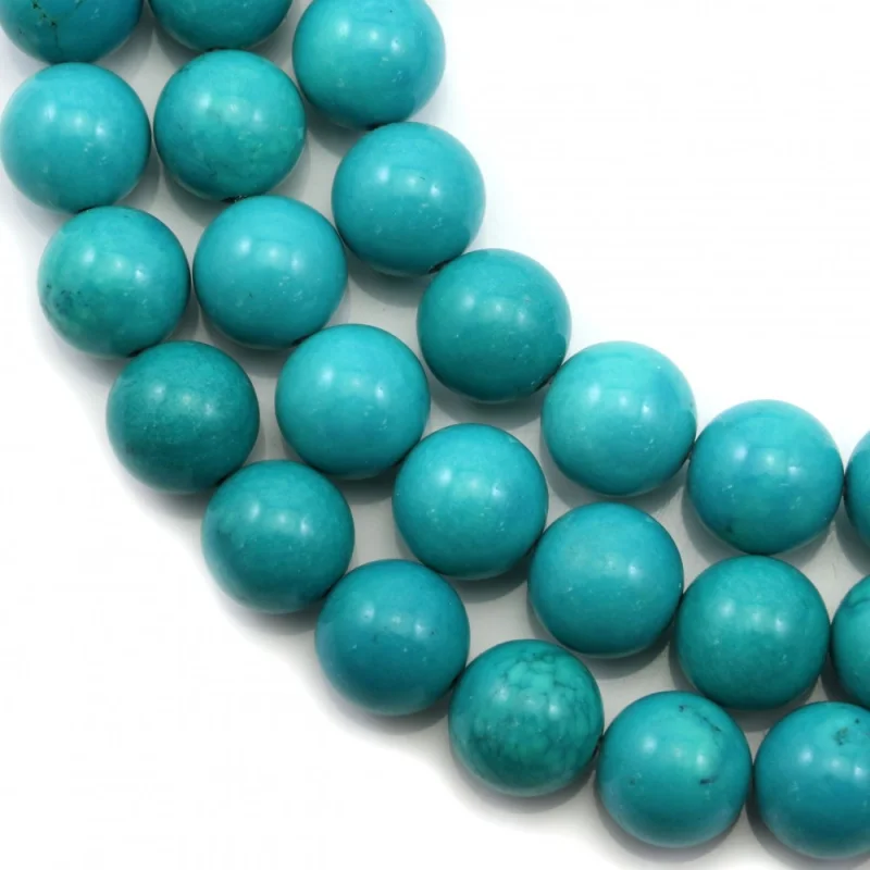 

Reconstituted Turquoise Beads Strand Round 12mm For Making Jewelry Bracelet Craft DIY Necklace Earrings