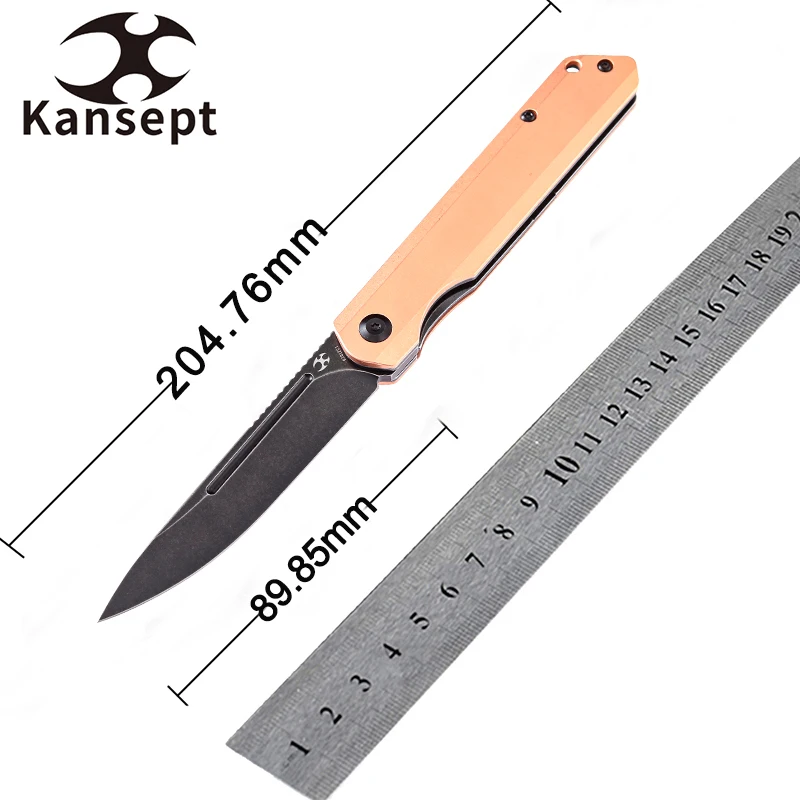 

Kansept Prickle K1012C1 Folding Knife CPM-S35VN blade with Stainless Steel with Red Cooper EDC Carry