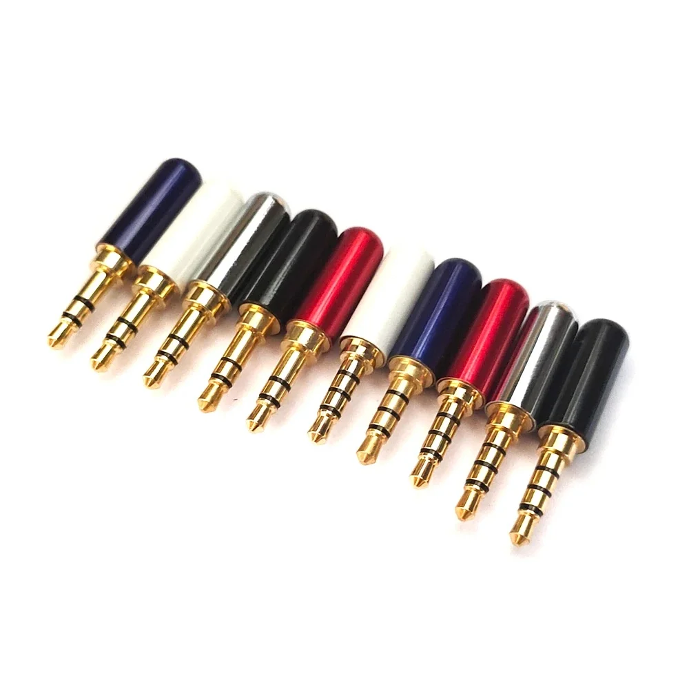 1/5 pièces cuivre 3/4 pôles 3.5MM prise mâle casque Jack 3.5MM connecteur Audio stéréo pour adaptateur de câble 4mm