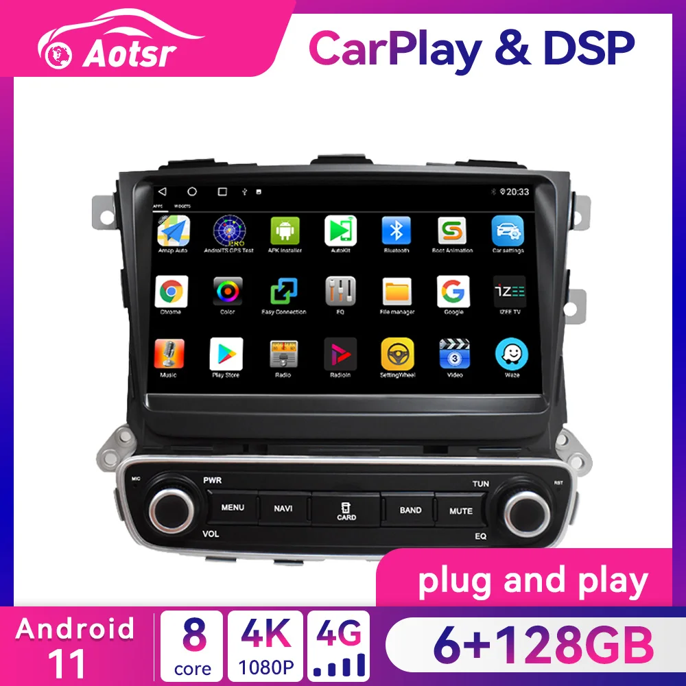 2din 6+128GB Car Radio For Kia Sorento XL FL 2013 2014 2015 Android 13.0 AutoRadio Stereo GPS Navigation DVD Player Head Unit