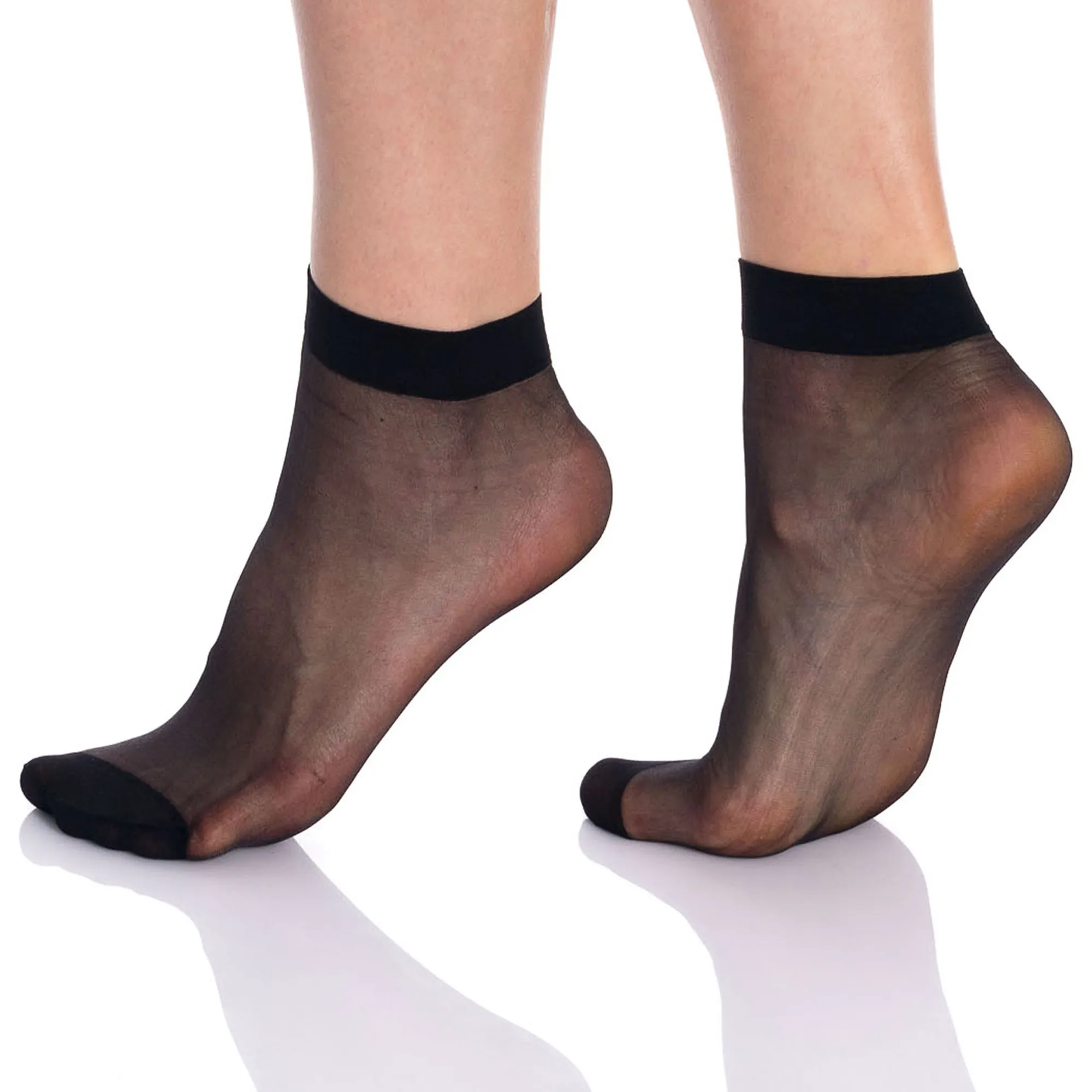 Sheer Ankle Socks for Women 10 Pairs 15 Denier