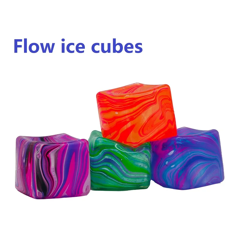 Malt açúcar estresse brinquedo mole padrão de mármore fluxo cubo de gelo sensorial fidget extensível espremer aliviar para crianças adultos ansiedade