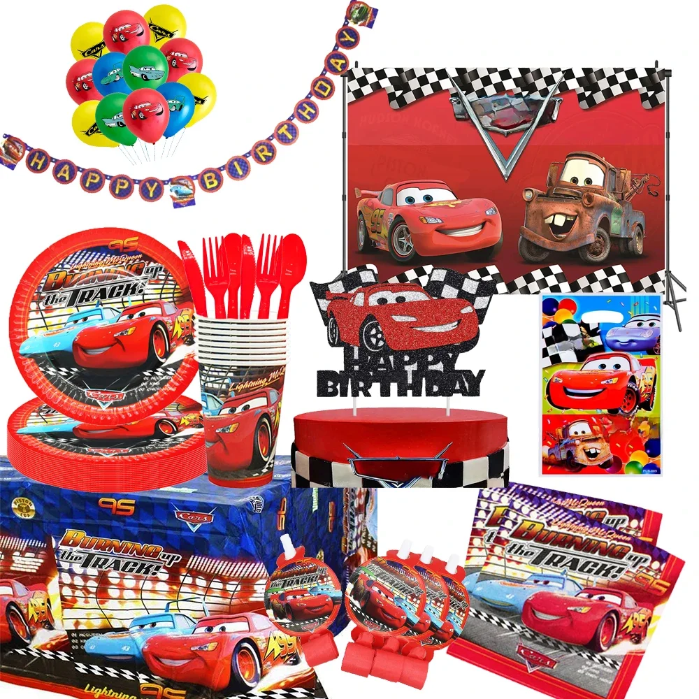 Disney Cartoon Blitz Mcqueen Auto themen orientierte Geburtstags feier Dekoration Papp teller