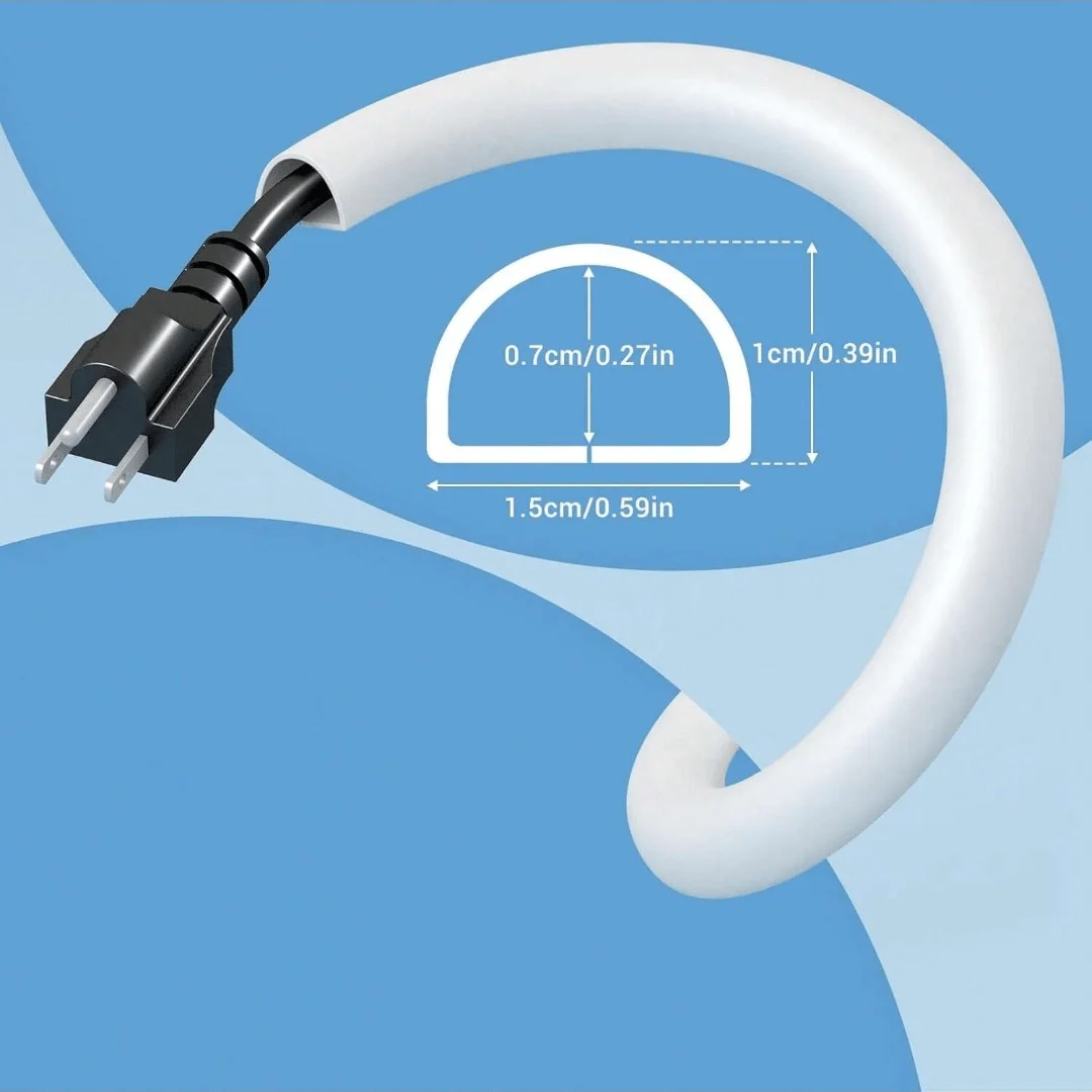 1PC 2m/78.74inch Floor Cable Protector PVC Flex Cable Protector Self-adhesive Power Cable Protector Extended Wire Duct Floor