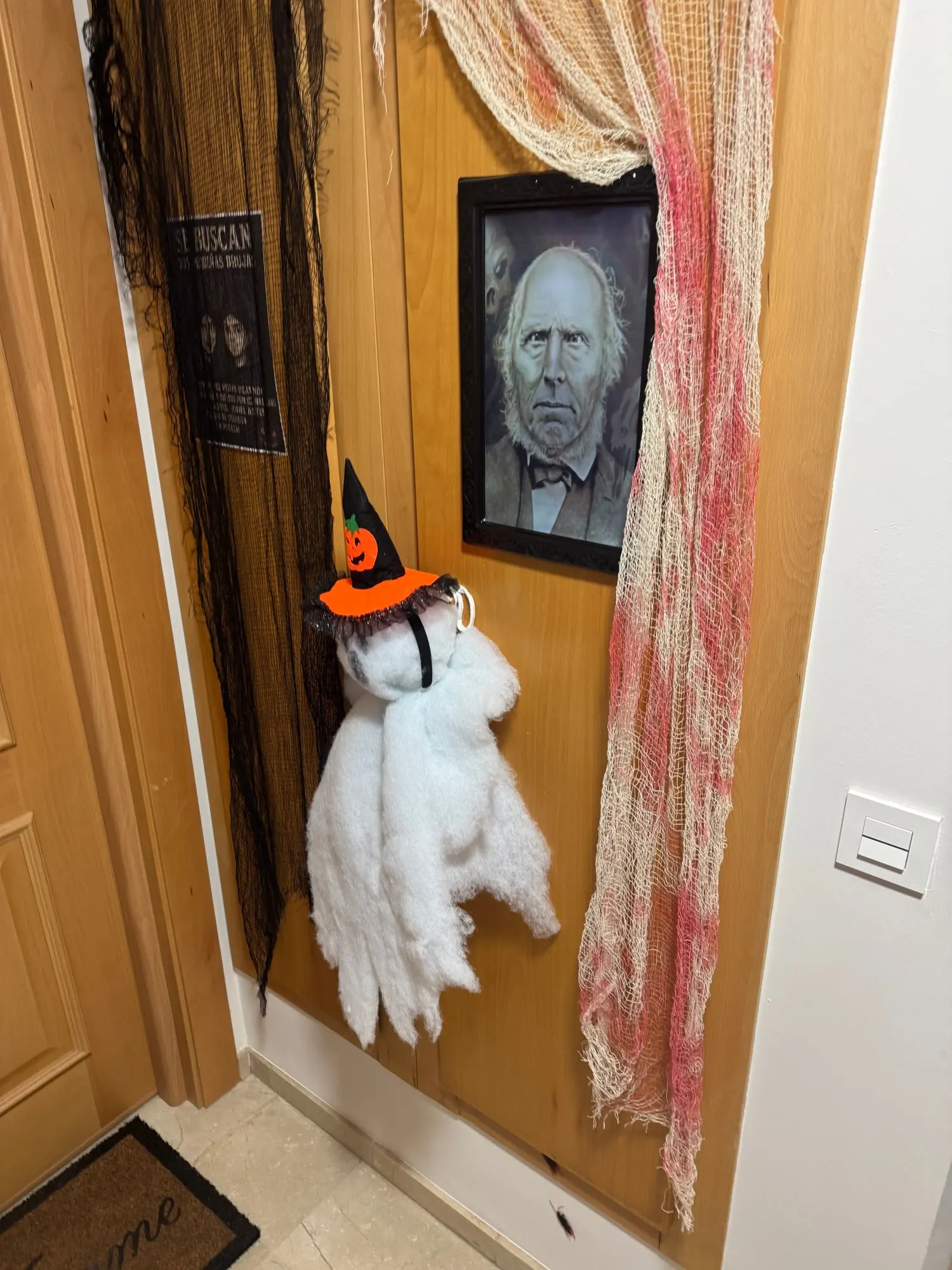 76x183cm Halloween Decorations Black Creepy Gauze Cloth Window Table Door Net Spooky Fancy Dress Party Haunted House Wall Decor photo review