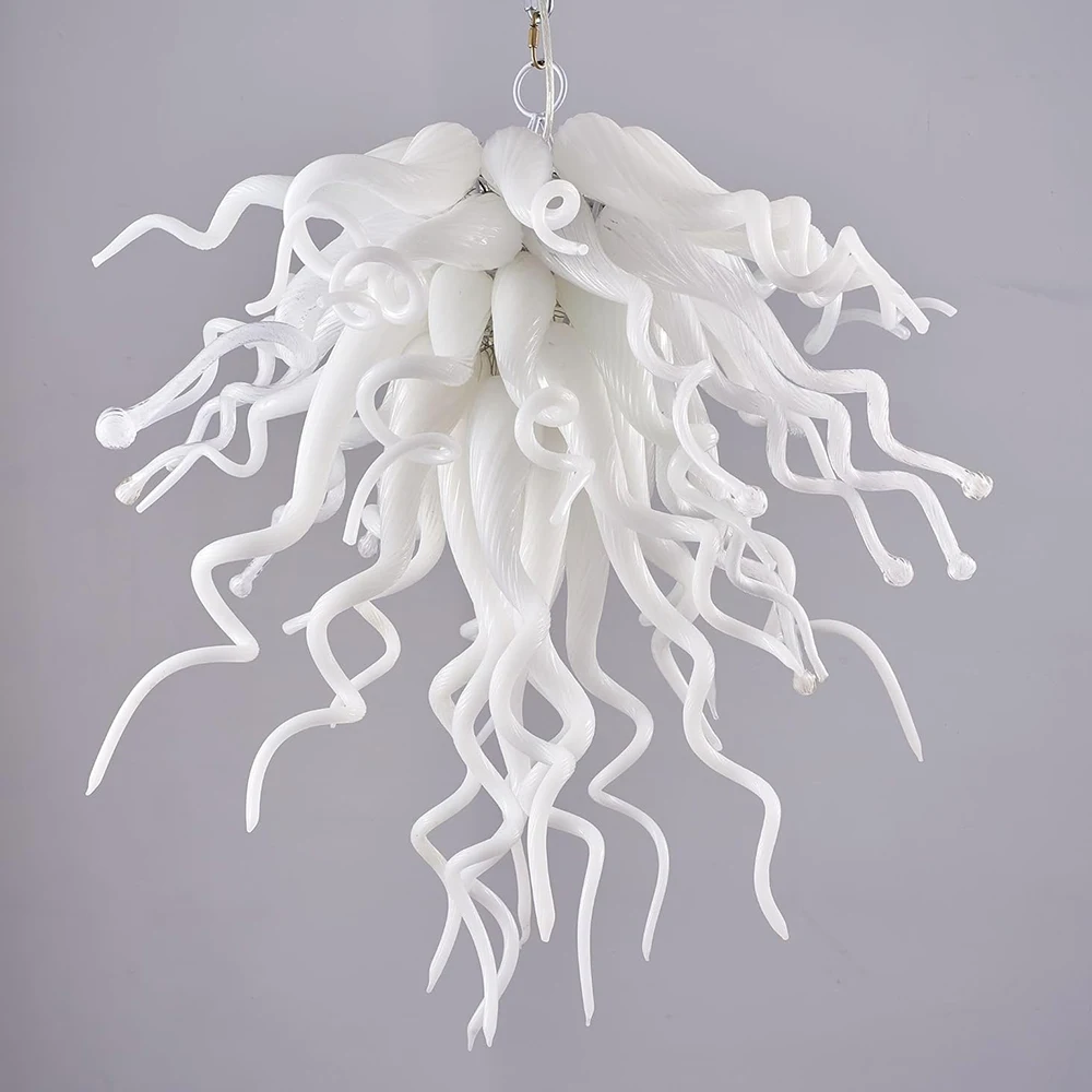 Longree Murano Glass Chandelier Lamp in White 20” by 26