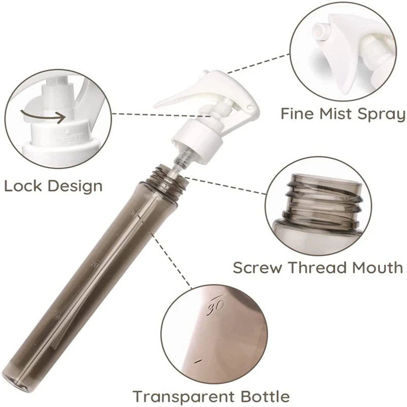30 مللي مسقاة التغشية يمكن صغيرة إعادة الملء البلاستيك رذاذ عطر الزناد غرامة شفافة رذاذ زجاجة صالون تصفيف الشعر أداة #2
