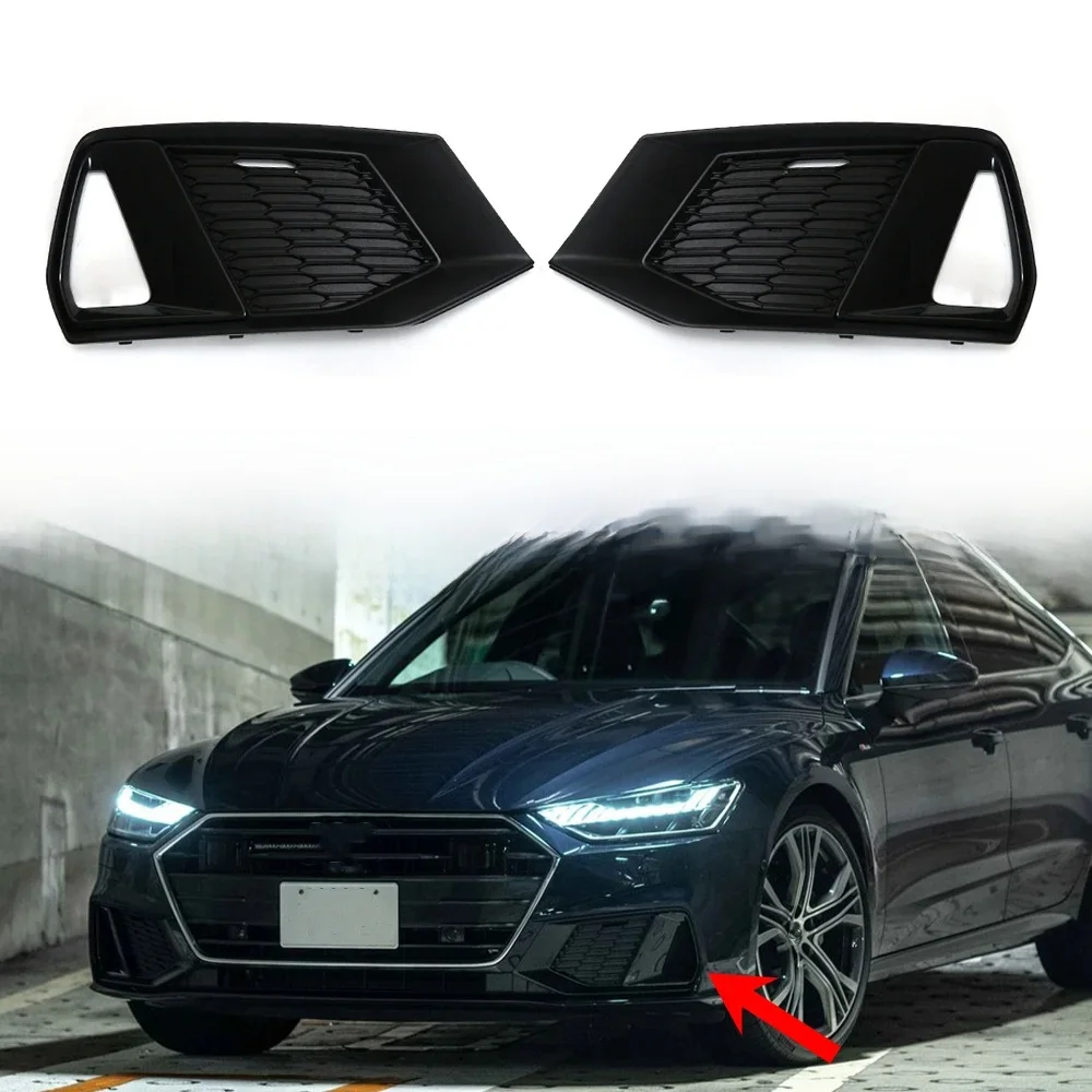 Vorne links rechts vorne Stoßstangen gitter Abdeckung Nebels chein werfer Abdeckung Lampen maske für Audi A7 2019 2020 2021 2022 2023 Autozubehör